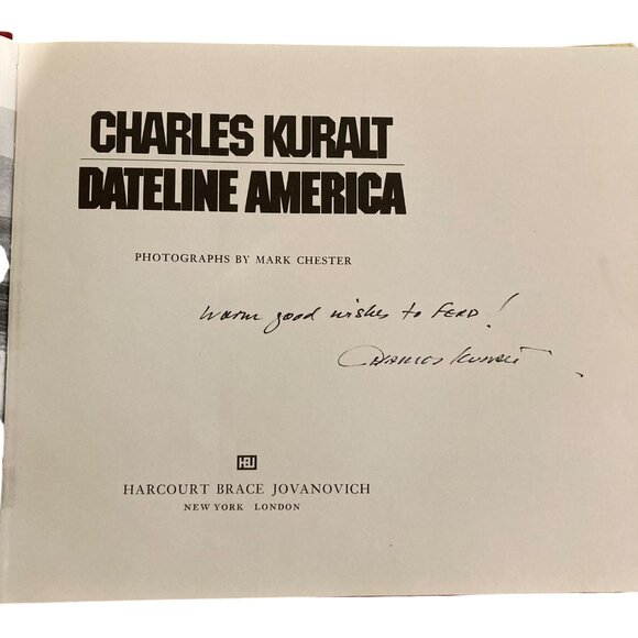 Charles Kuralt SIGNED Dateline America Celebration America On Road Book - Picture 3 of 7